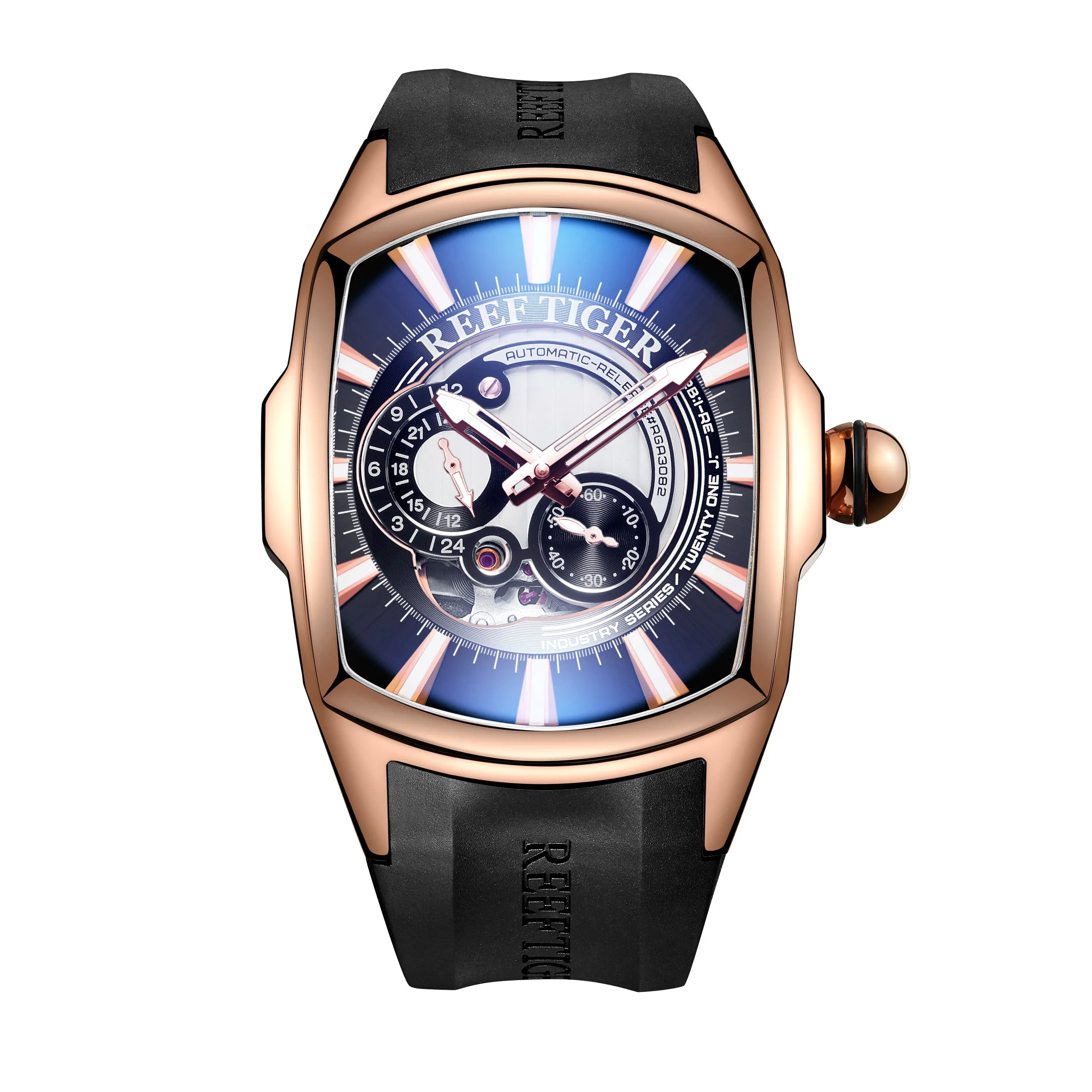 Reef Tiger Men Automatic Watch Sport Mechanical Wrist Watches Luxury Reloj Waterproof Pilot Self Wind Relogio Masculino