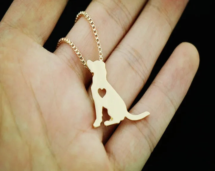 Labrador retriever dog necklace pet lovers pendant jewelry golden colors plated fast delivery