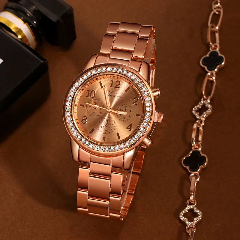 Geneva Classic Luxury Rhinestone Women's Watch