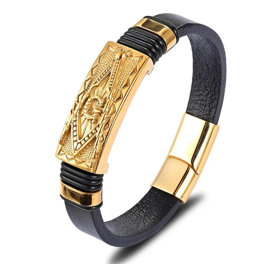 Animal Pattern Genuine Leather Men's Bracelet