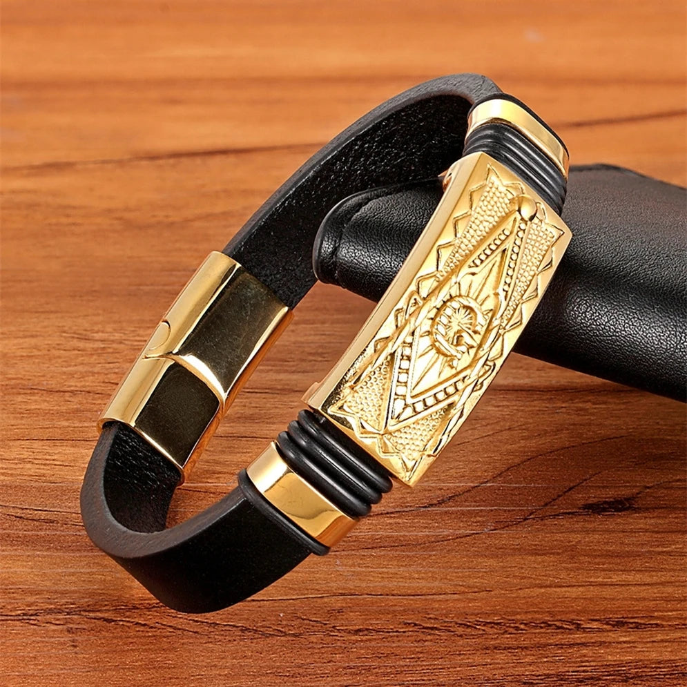 Animal Pattern Genuine Leather Men's Bracelet