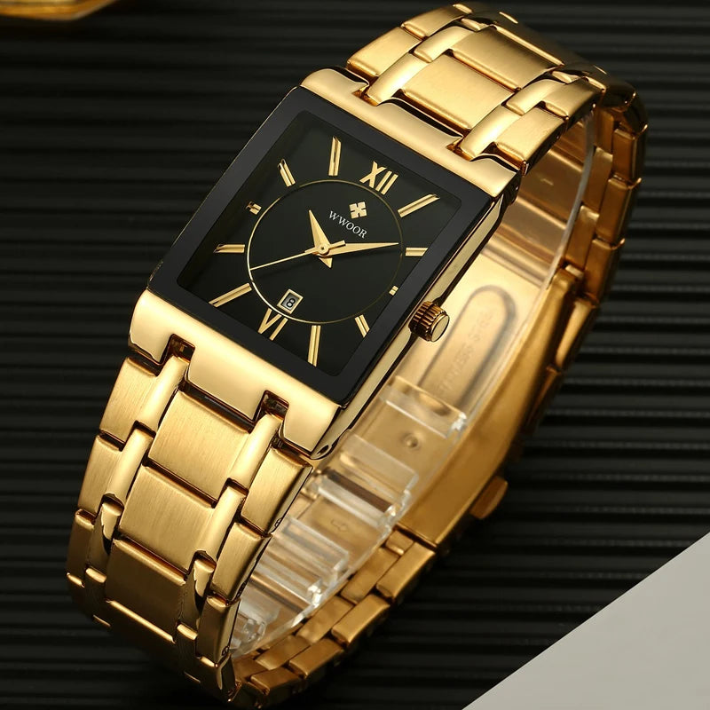 Luxury Square Gold Waterproof Men's Watch