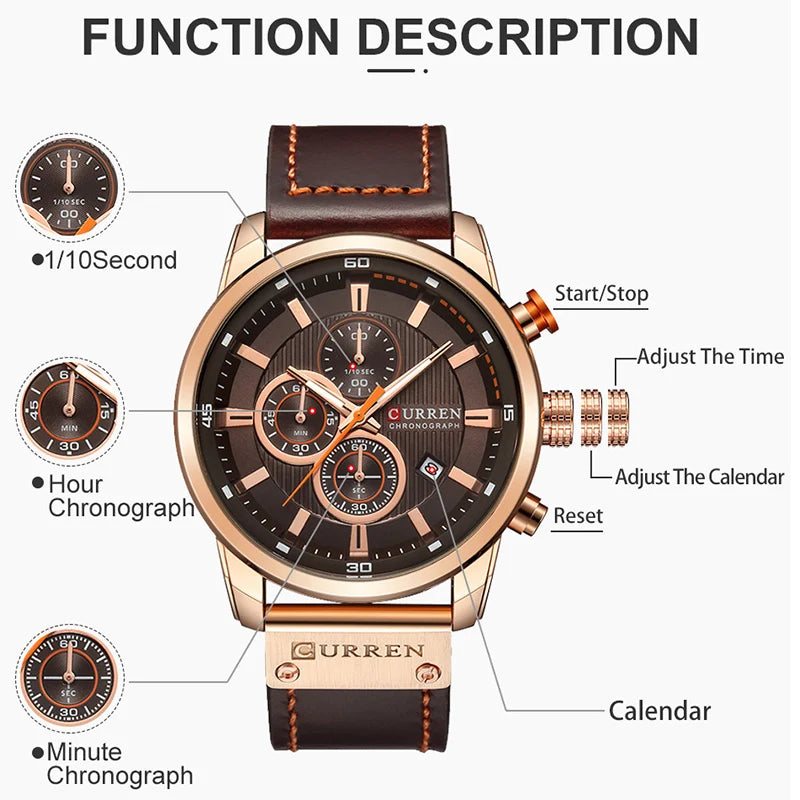 Curren Luxury Chronograph Sports Watch