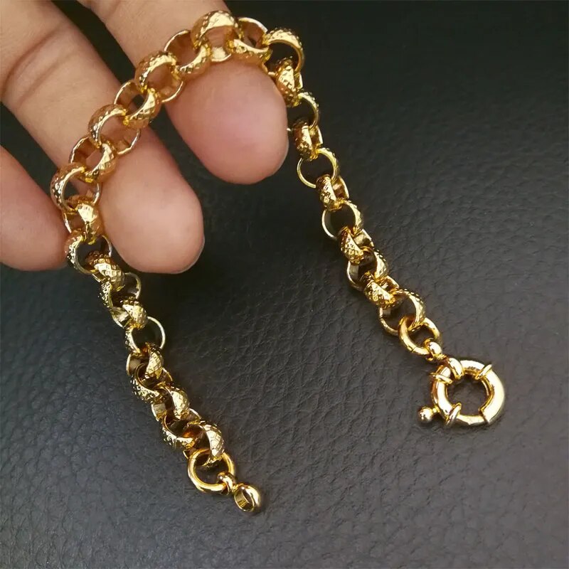 Gold Color Belcher Solid Bracelet