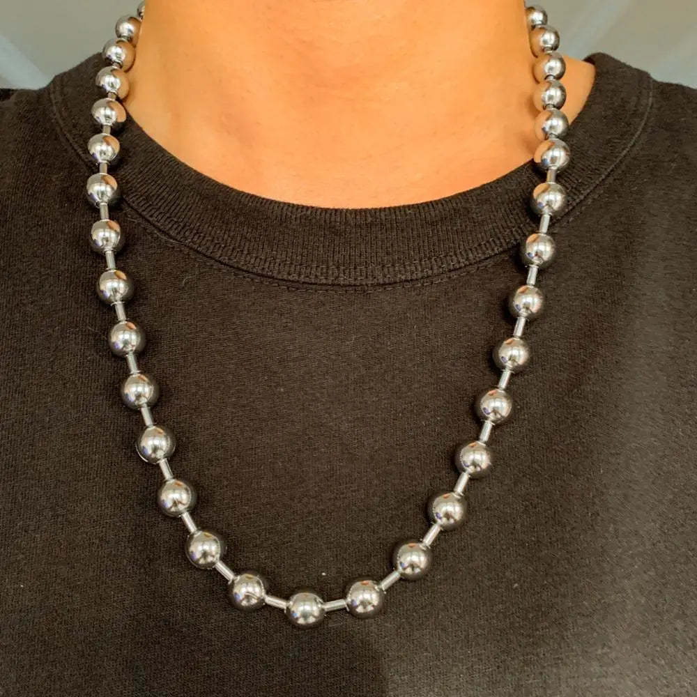 Punk Stainless Steel Ball Chain Necklace