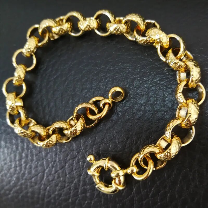 Gold Color Belcher Solid Bracelet