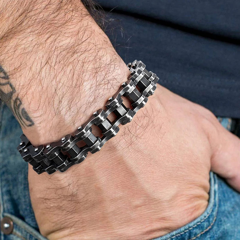 Retro Heavy Stainless Steel Motorcycle Chain Bracelet