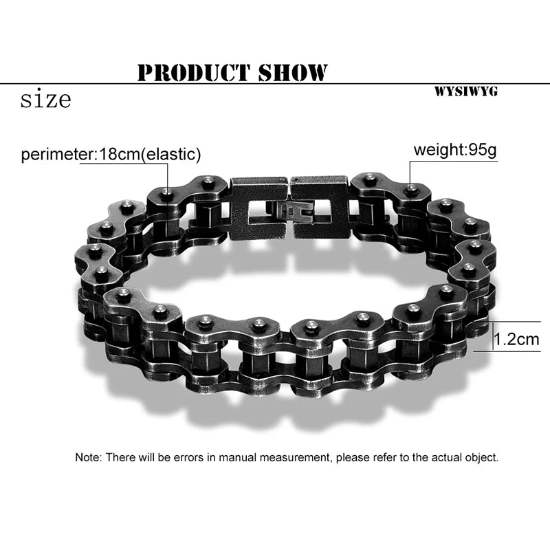 Retro Heavy Stainless Steel Motorcycle Chain Bracelet