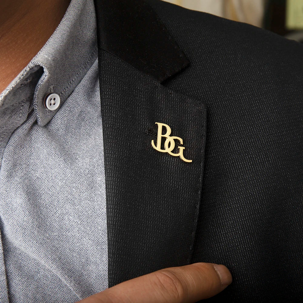 Tangula Custom Initials Lapel Pin for Men