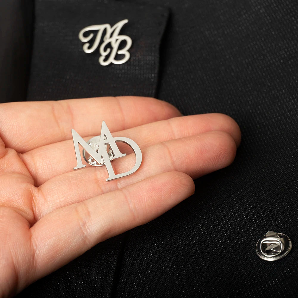 Tangula Custom Initials Lapel Pin for Men