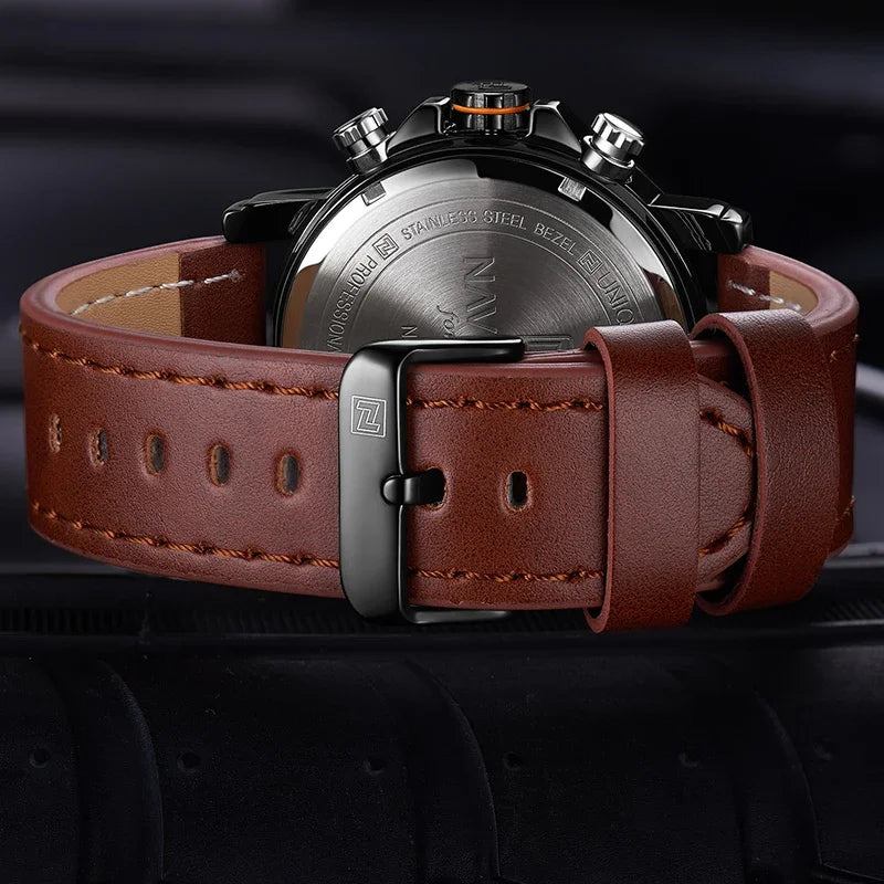 Luxury Leather Sports Watch