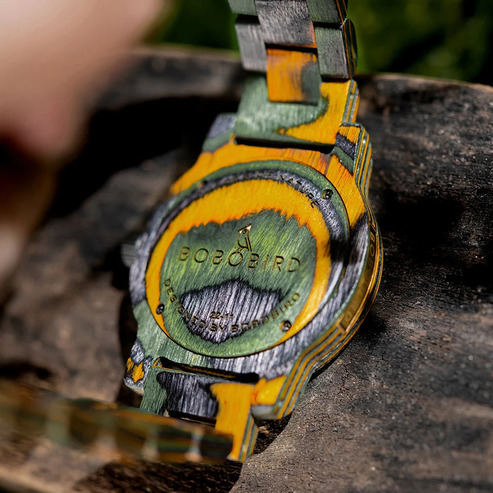 Colored Wood Men Quartz BOBO BIRD Watch