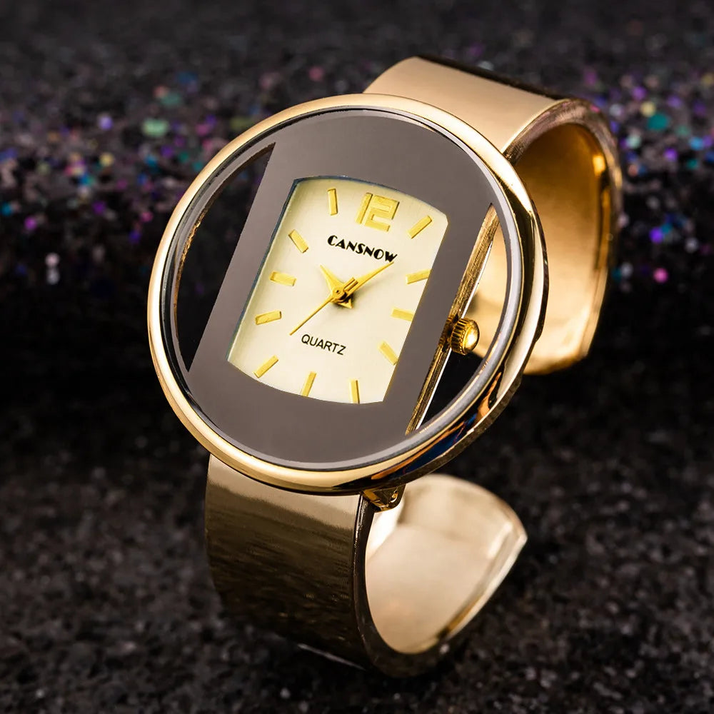 New Luxury Brand Bracelet Watch Gold Silver Lady Dress Fashion Quartz