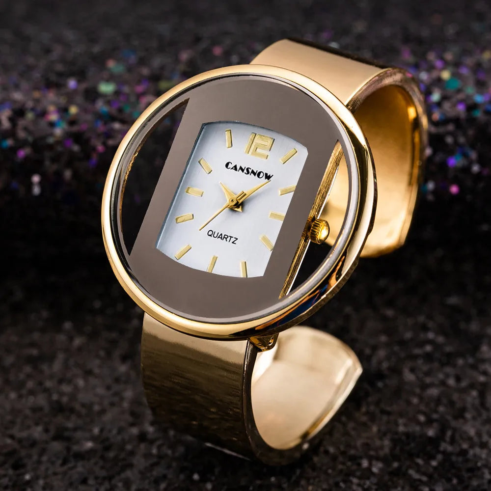 New Luxury Brand Bracelet Watch Gold Silver Lady Dress Fashion Quartz