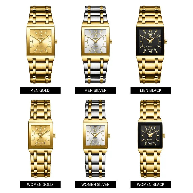 Luxury Golden Quartz Wristwatch