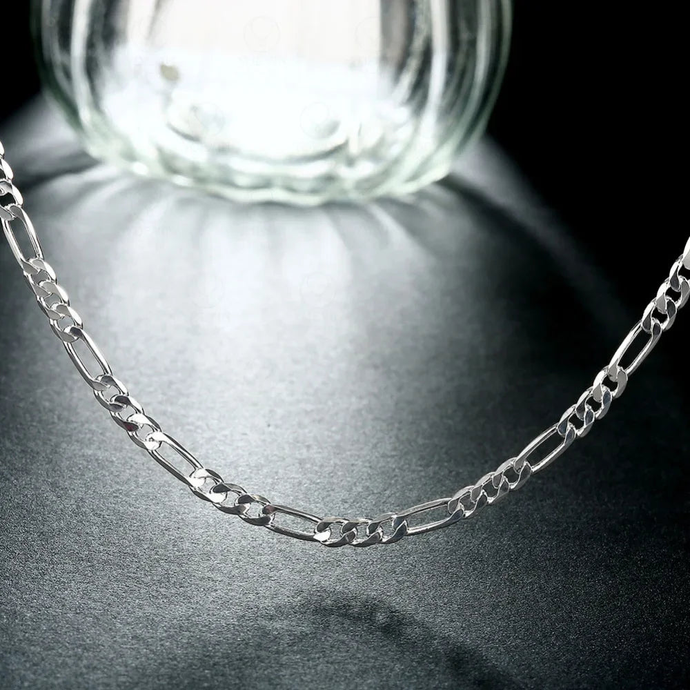 925 Silver Figaro Chain Necklace