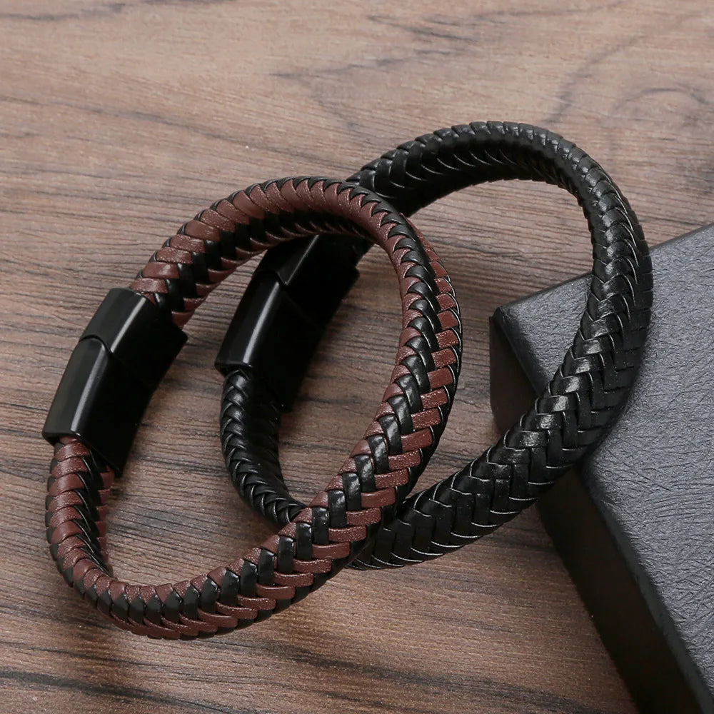 Punk Alloy Buckle Leather Bracelet