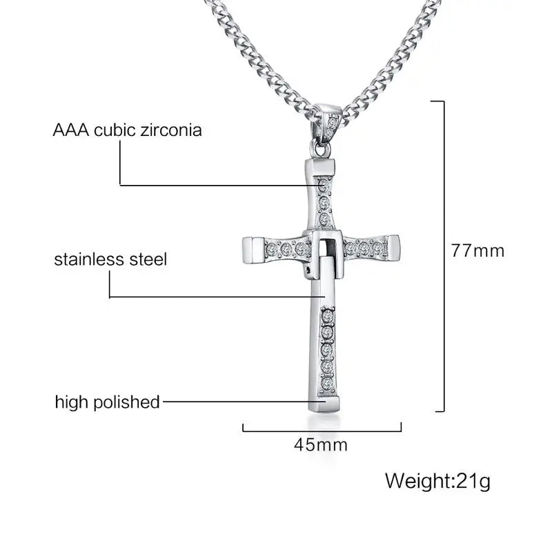 Stainless Steel Cross Pendant Necklace