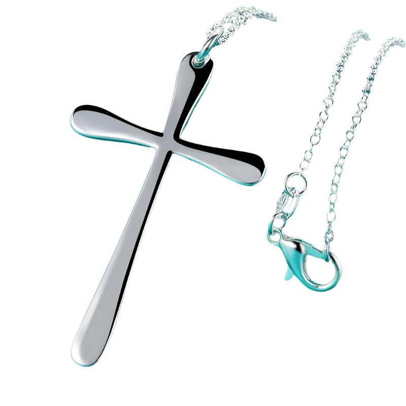 Sterling Silver Long Cross Necklace