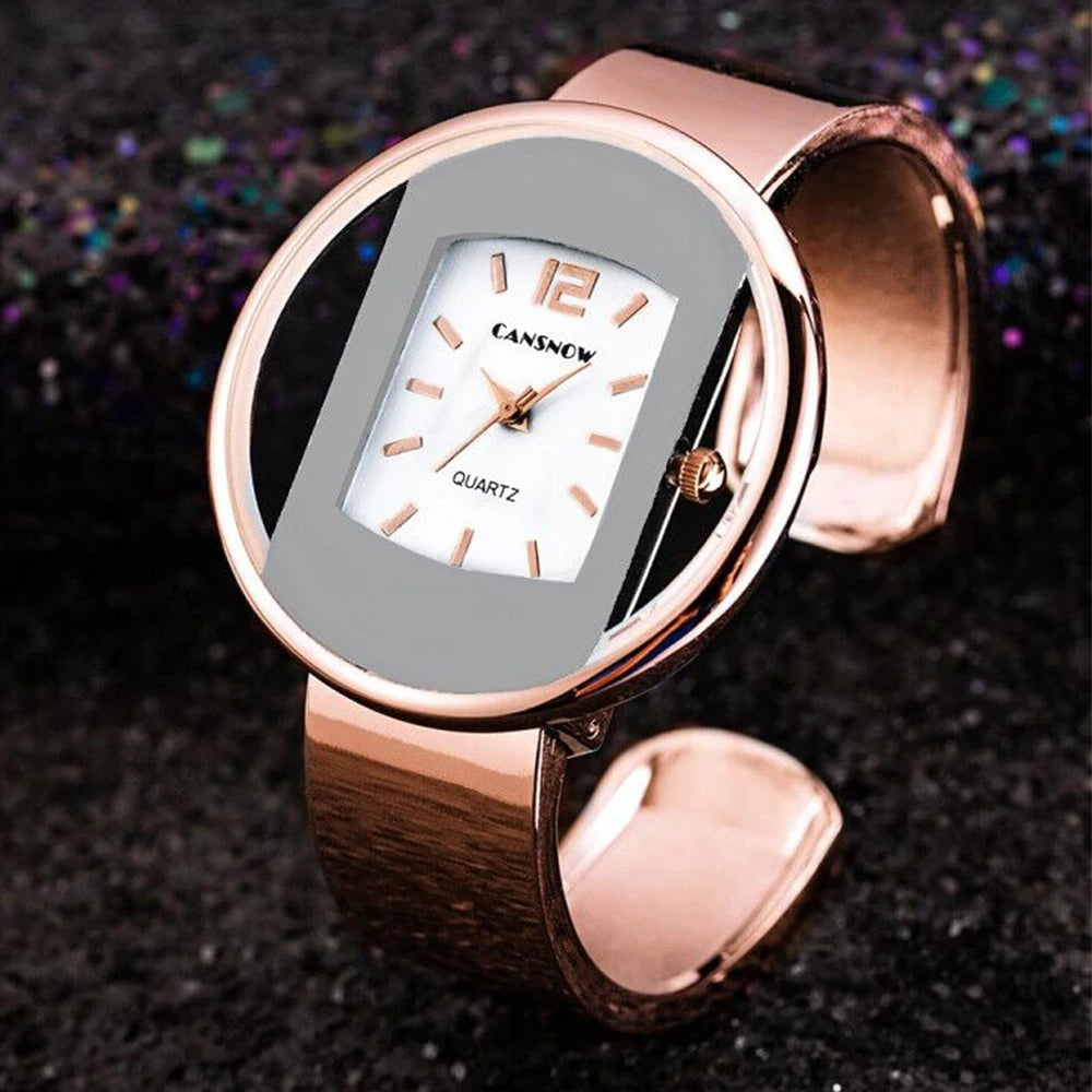 New Luxury Brand Bracelet Watch Gold Silver Lady Dress Fashion Quartz