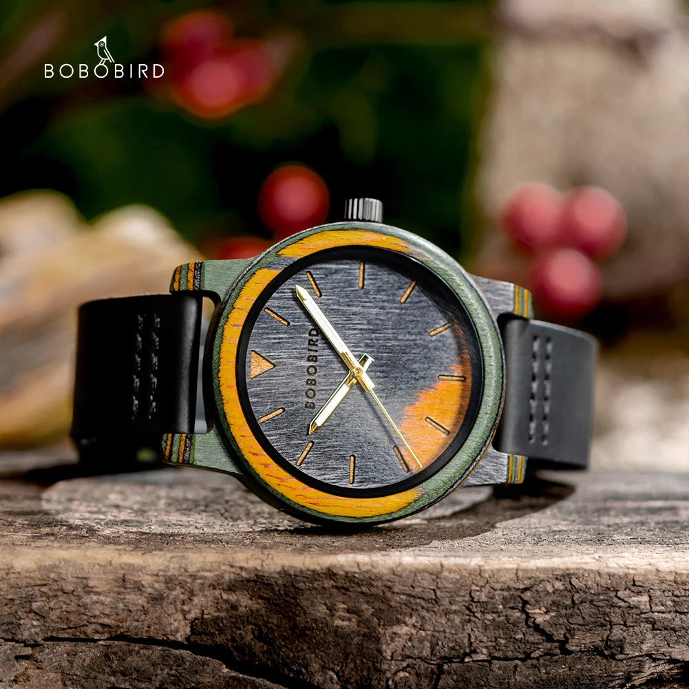 Colored Wood Men Quartz BOBO BIRD Watch