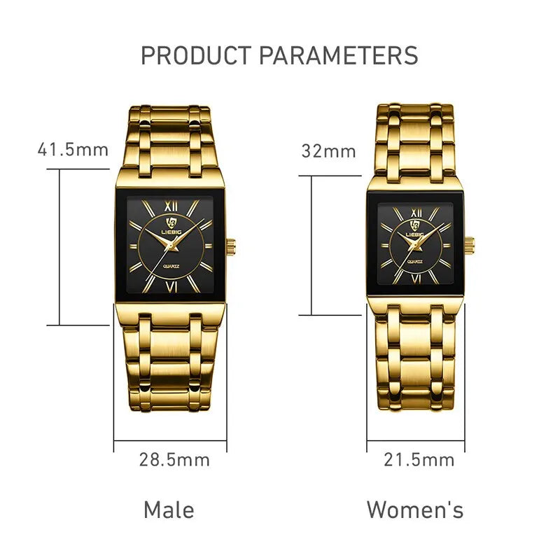 Luxury Golden Quartz Wristwatch