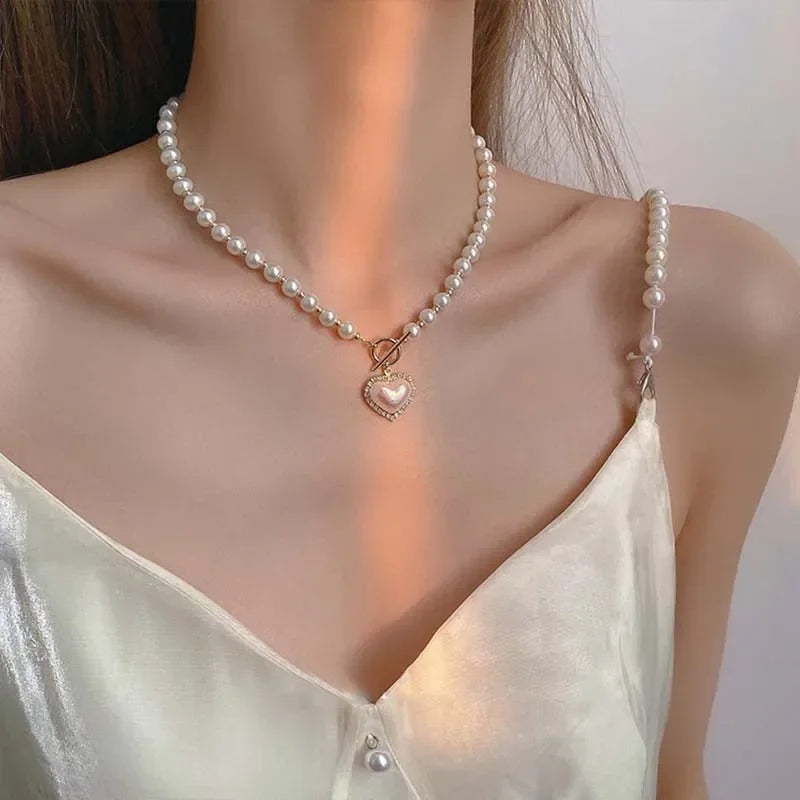 Vintage Imitation Pearl Collar Necklace