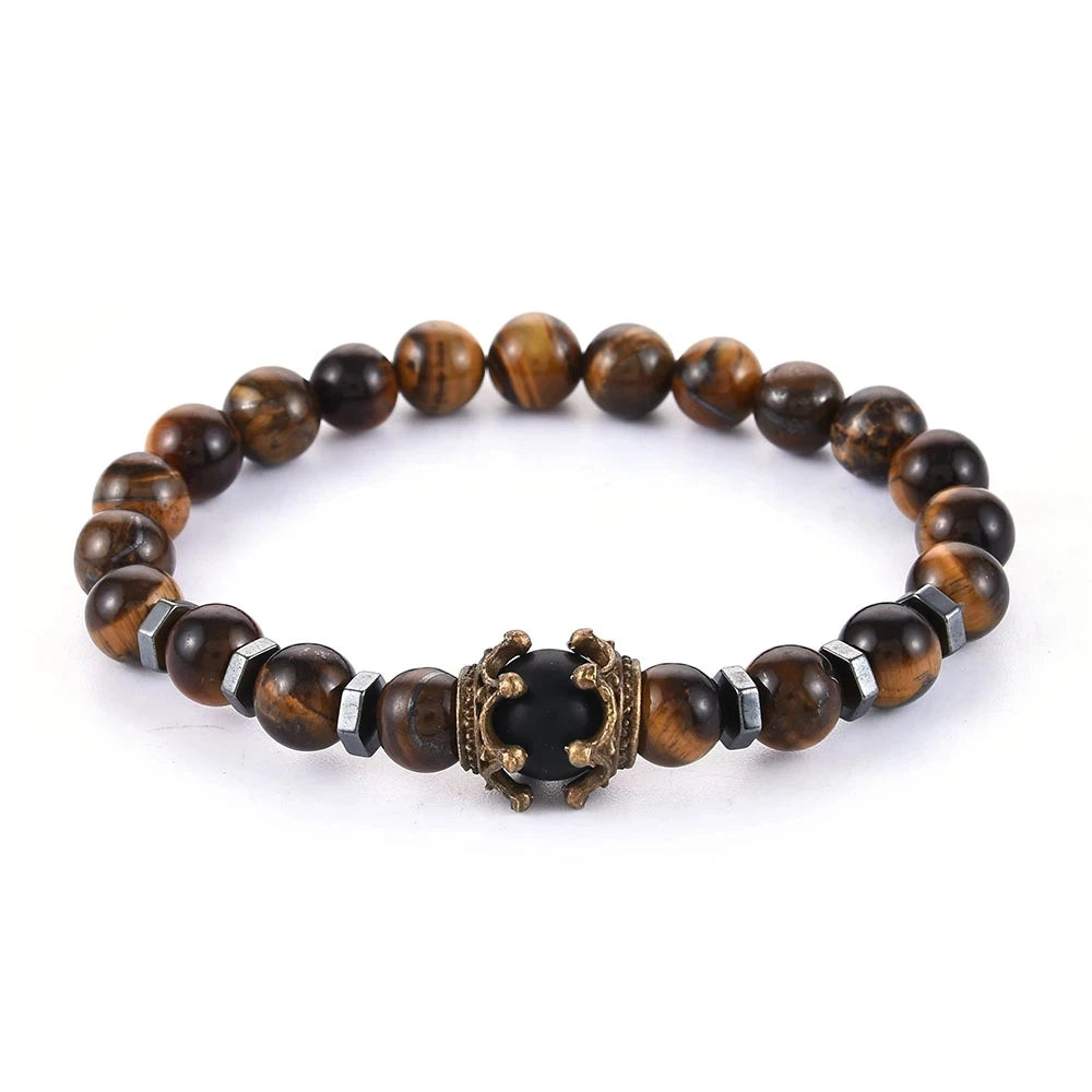 African 8mm Tiger's Eye Men's Bracelet