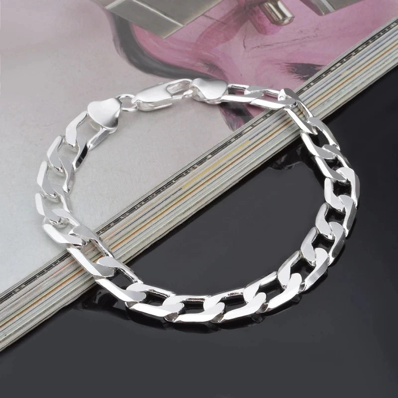 925 Sterling Silver Sideways Bracelet