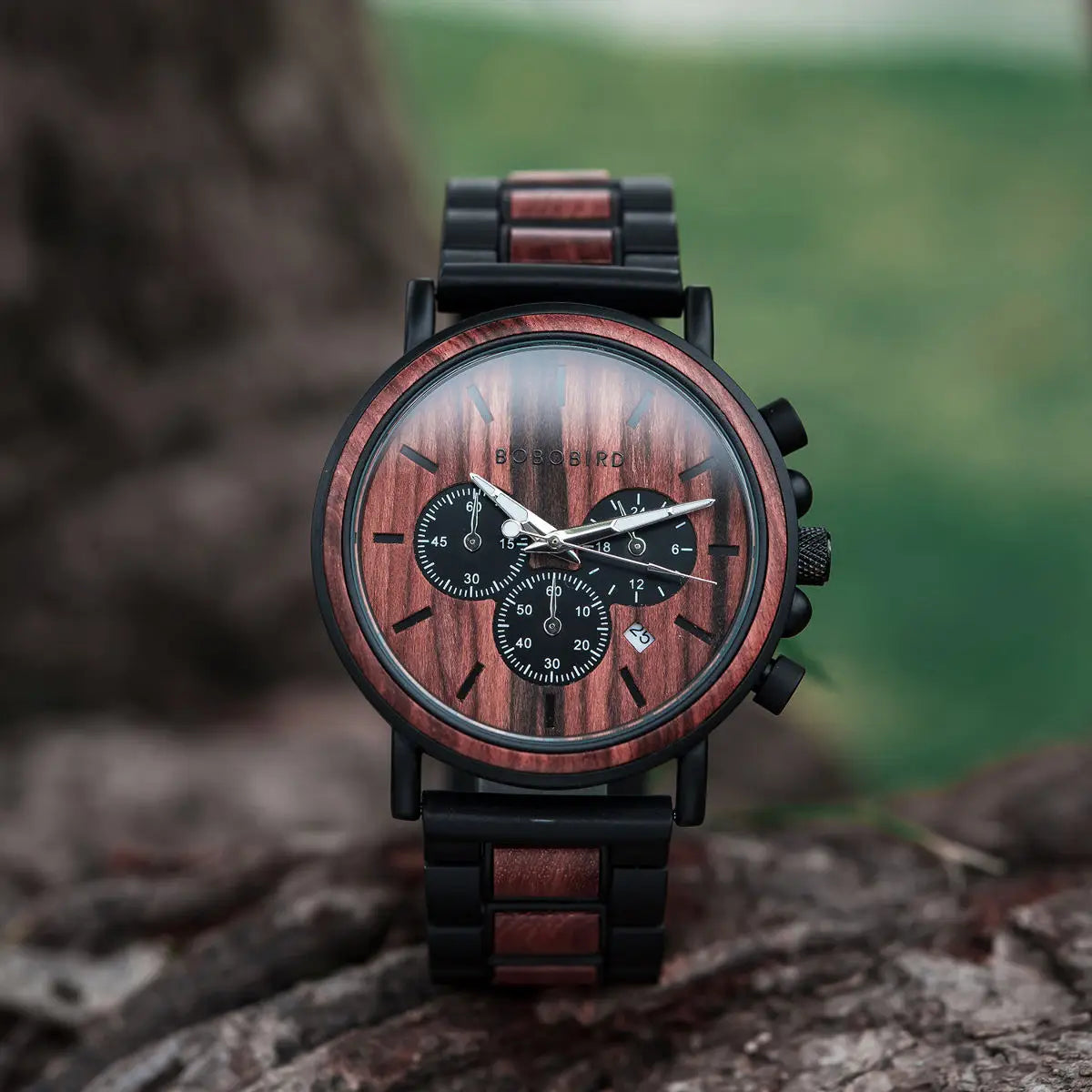 BOBO BIRD Wooden Men Watches Relogio Masculino Top Brand Luxury Stylish Chronograph Military Watch Great Gift