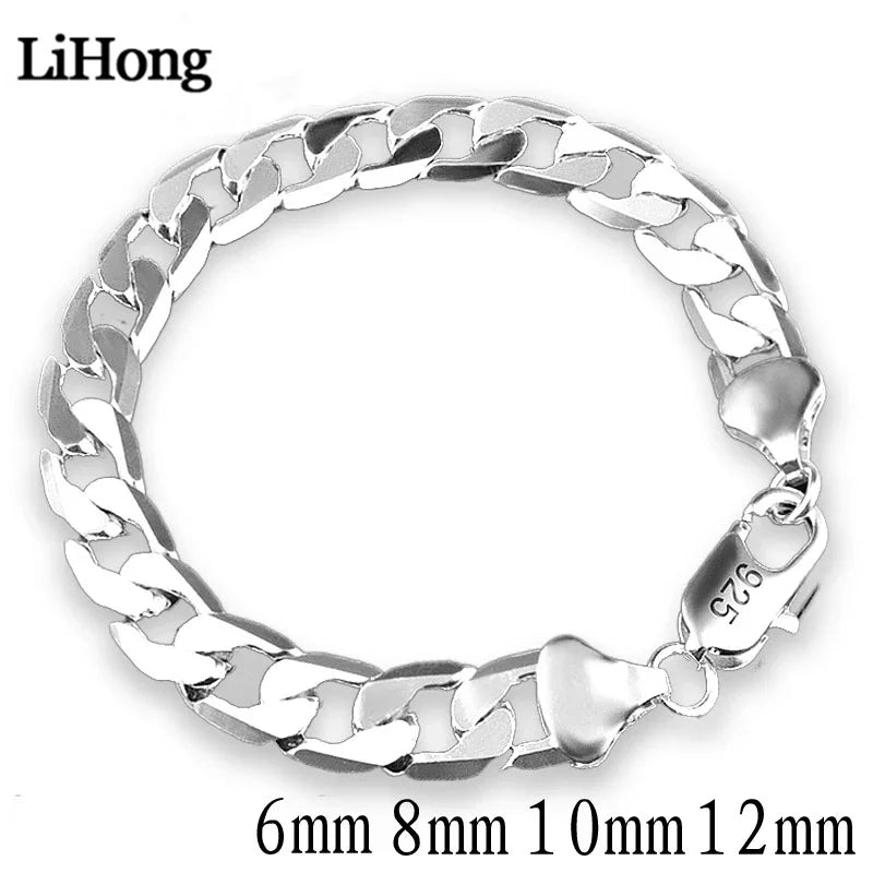 925 Sterling Silver Sideways Bracelet