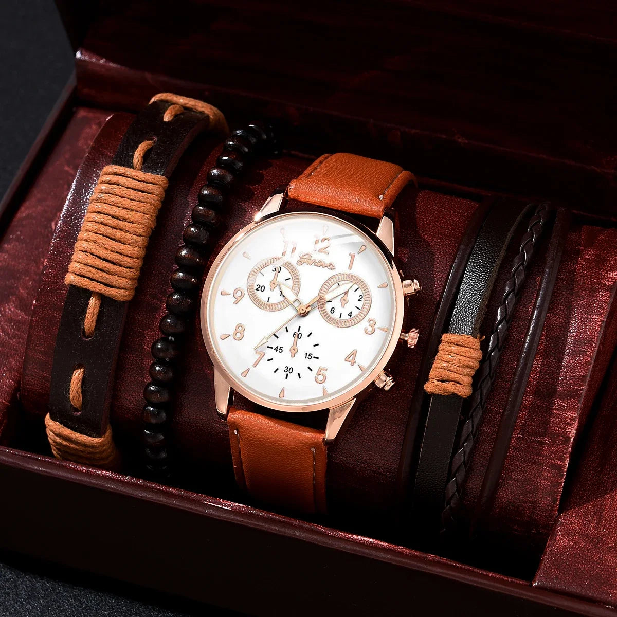 Men's Luxury Leather Quartz Watch Gift