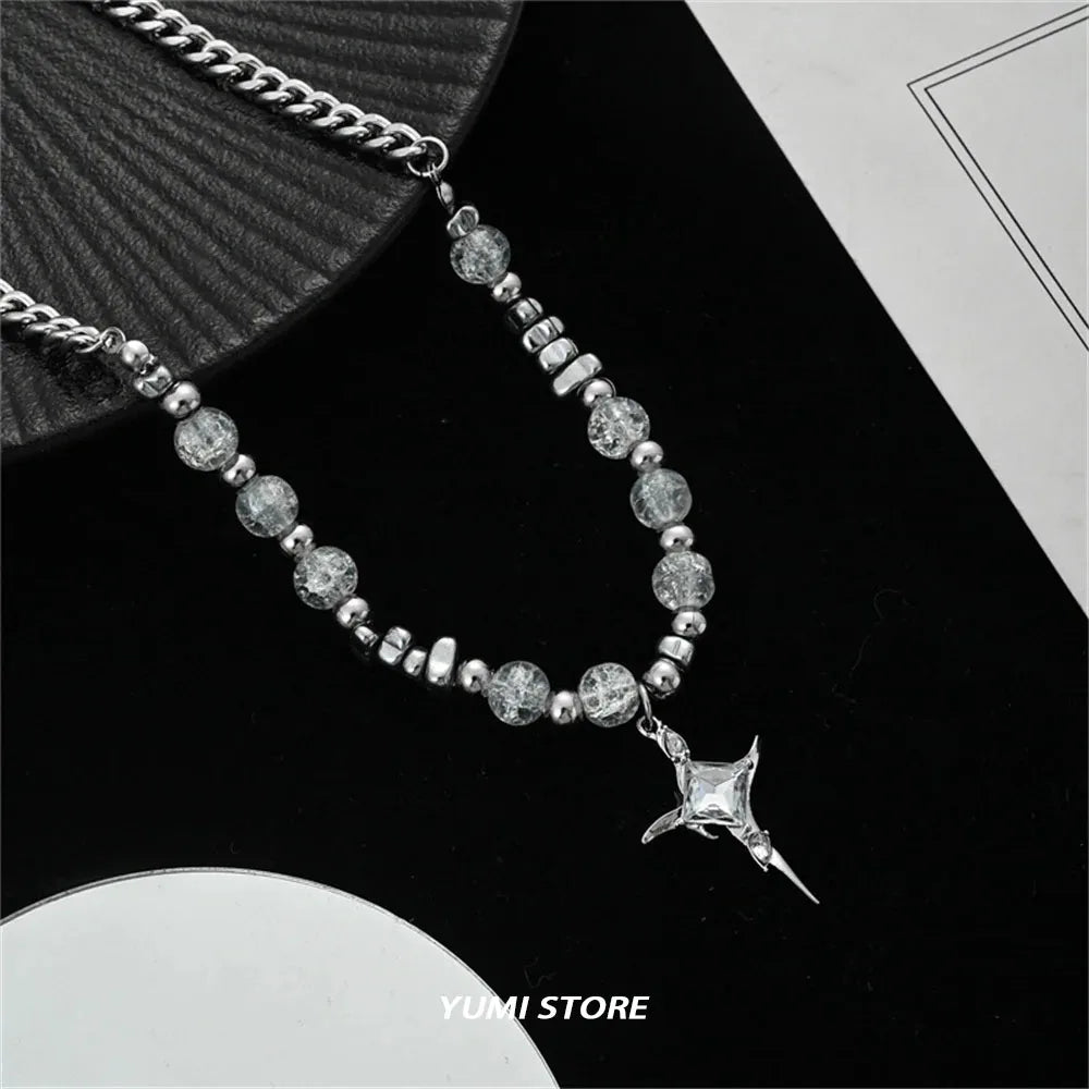 Hip Hop Imitation Pearl Cross Necklace