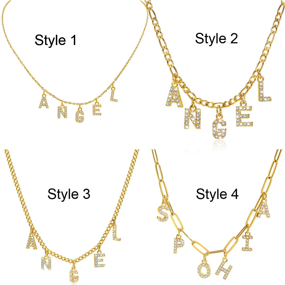 Personalized Initial Stainless Steel Name Necklace