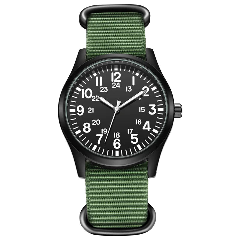 Air Force Field Watch Fabric Strap 24 Hours Display Watch