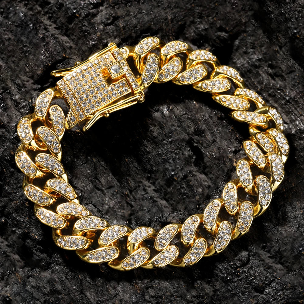 Miami Iced Out Cuban Link Chain Bracelet