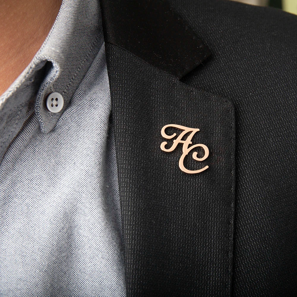 Tangula Custom Initials Lapel Pin for Men