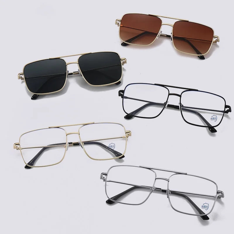 Trendy Double Beam Square Sunglasses