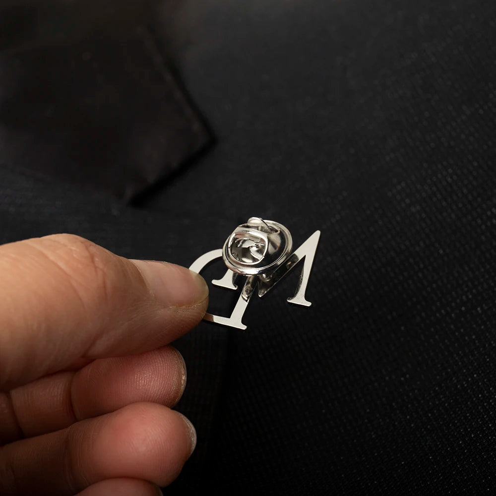 Tangula Custom Initials Lapel Pin for Men