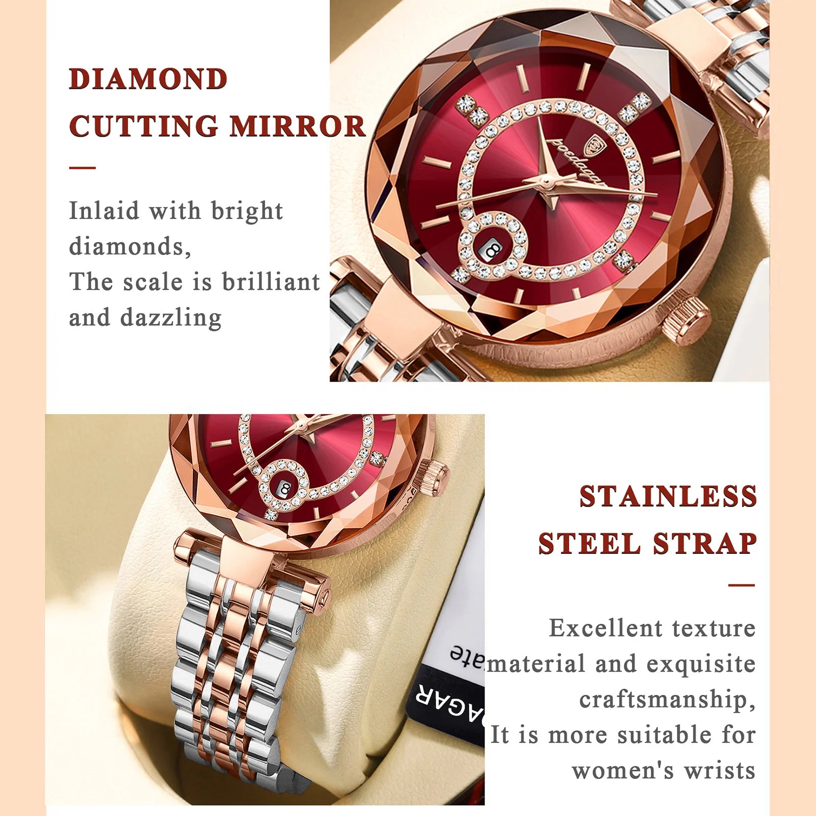 High-Quality Diamond Ladies Quartz Watch