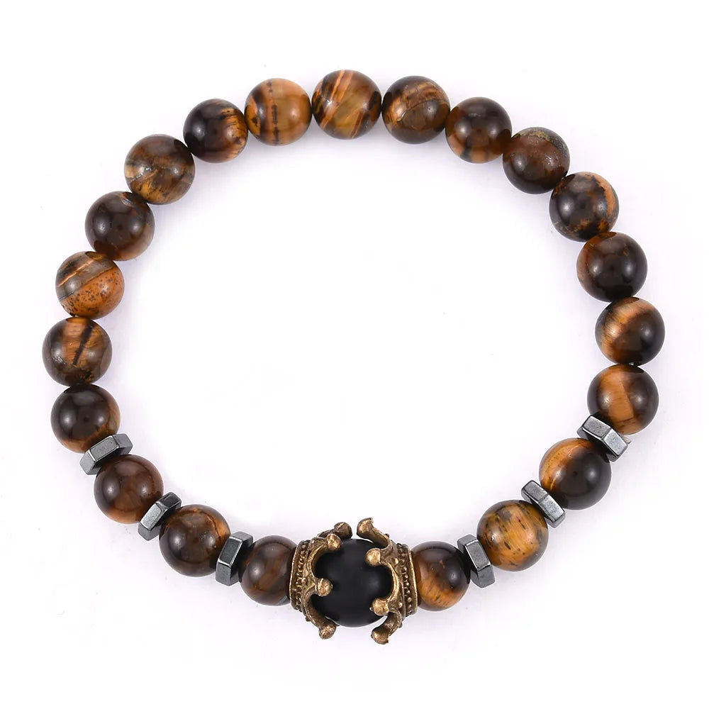 African 8mm Tiger's Eye Men's Bracelet