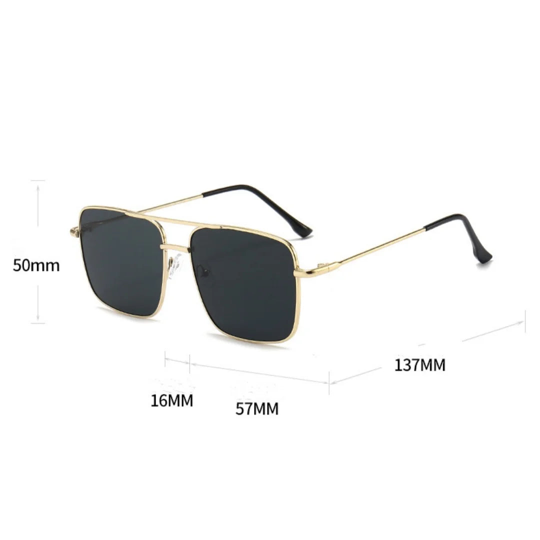 Trendy Double Beam Square Sunglasses