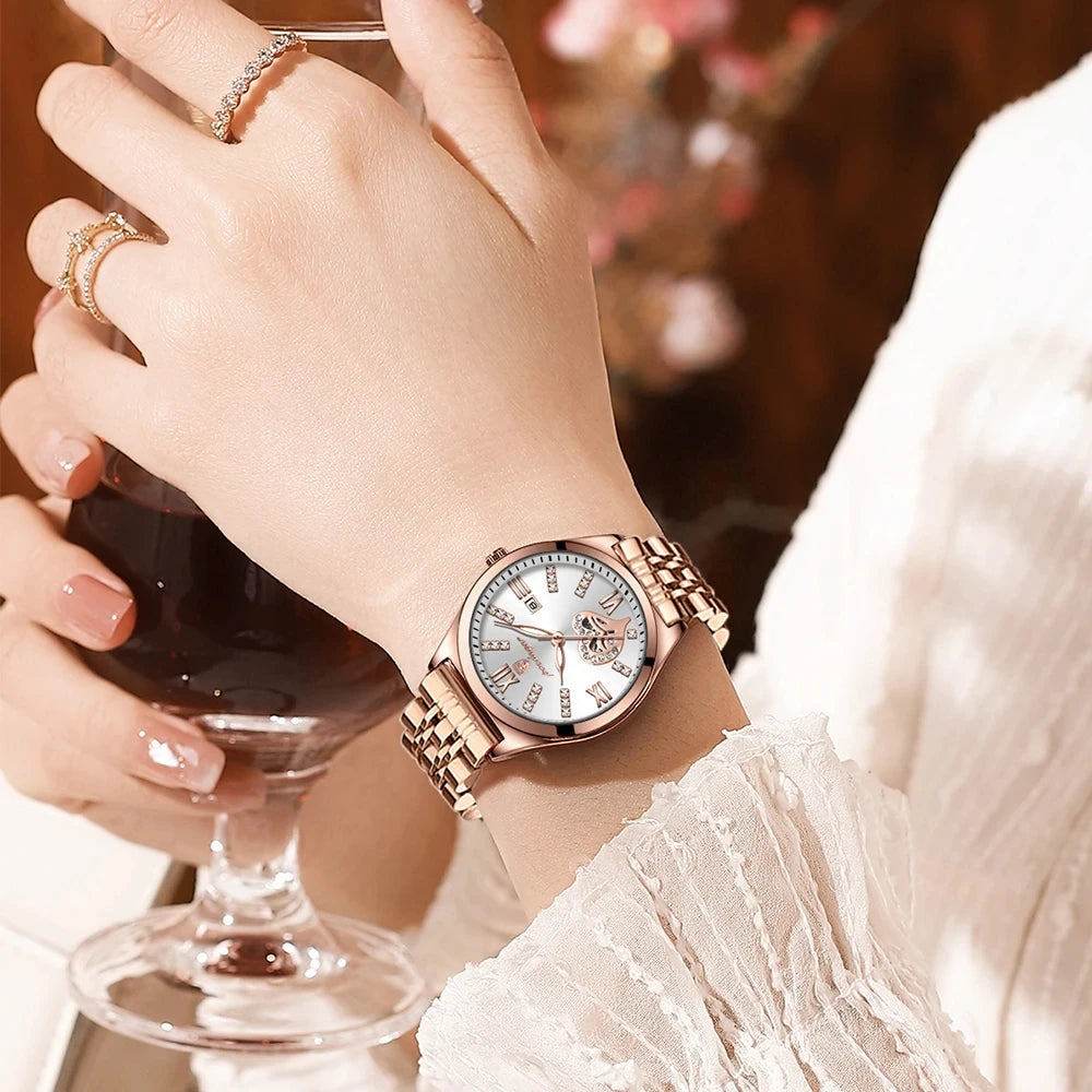 Rose Gold Stainless Steel Women's Watch