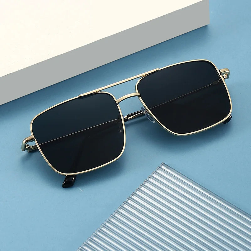 Trendy Double Beam Square Sunglasses