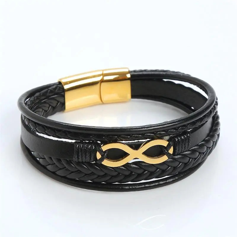 Infinity Symbol Leather Bracelet