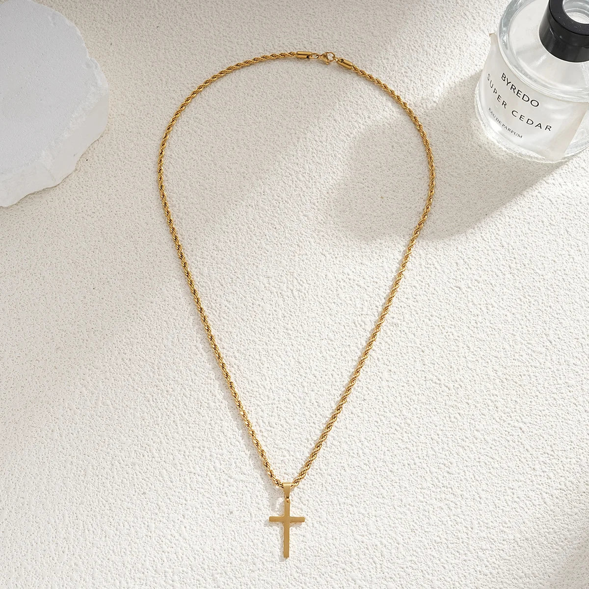 Minimalist Gold Cross Pendant Necklace