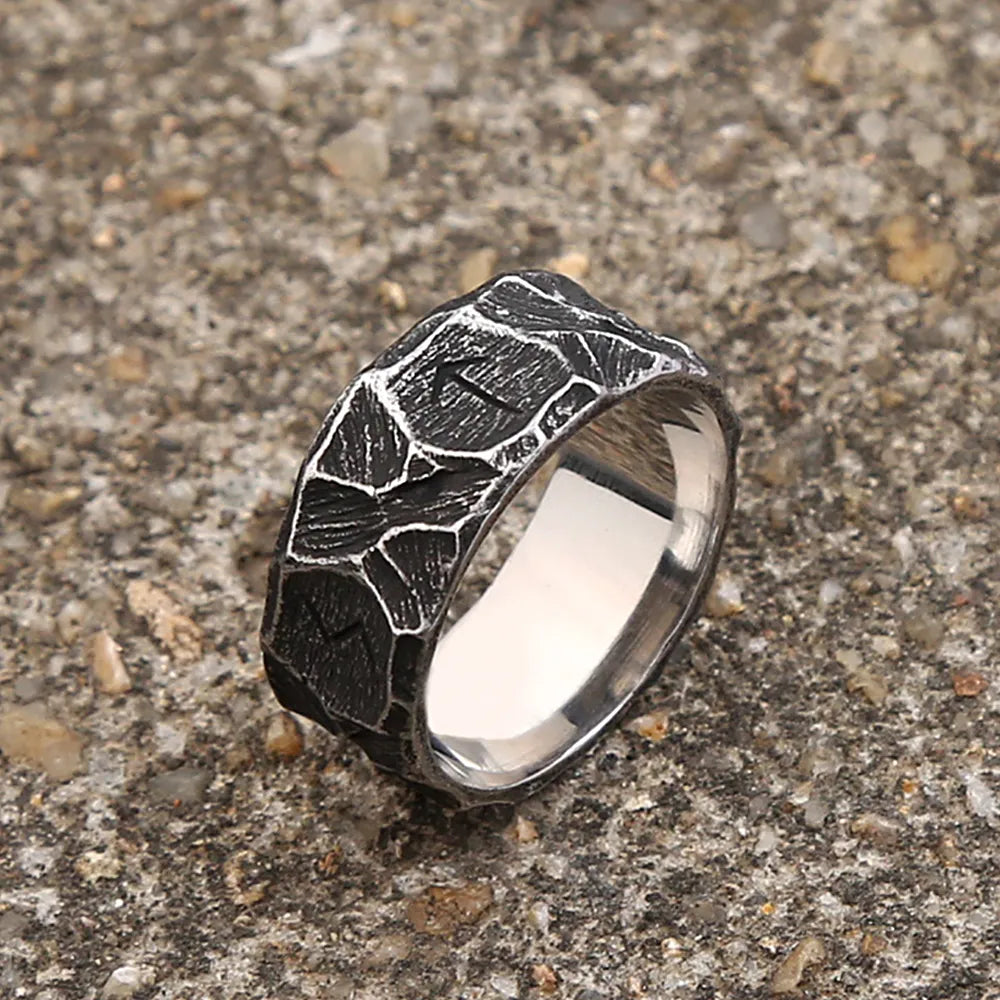 Fashion Vintage Nordic Viking Rune Rings Punk Biker Stainless Steel Amulet Ring For Men Women Couple Jewelry Gifts Wholesale