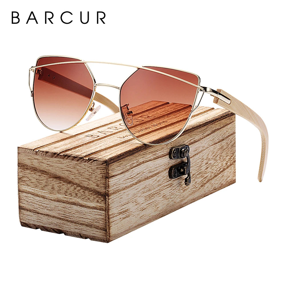 Wood Cat Eye Polarized Sunglasses for Women