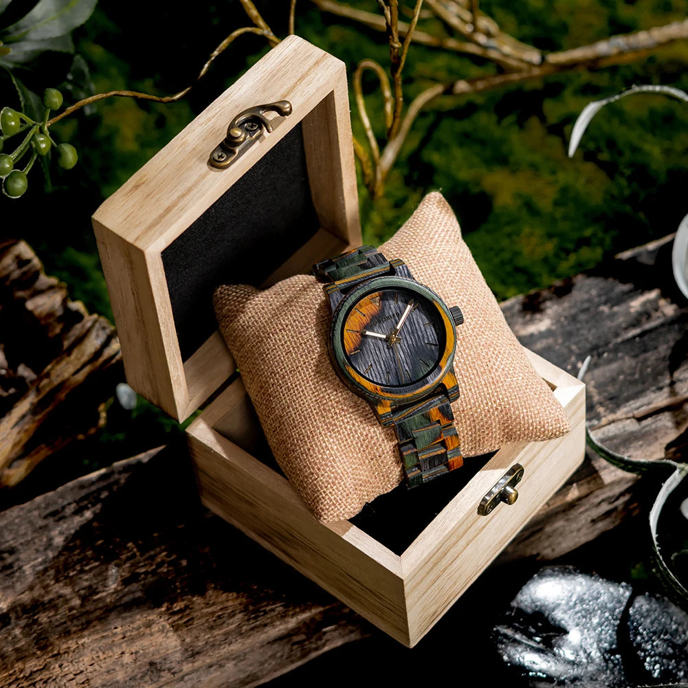 Colored Wood Men Quartz BOBO BIRD Watch