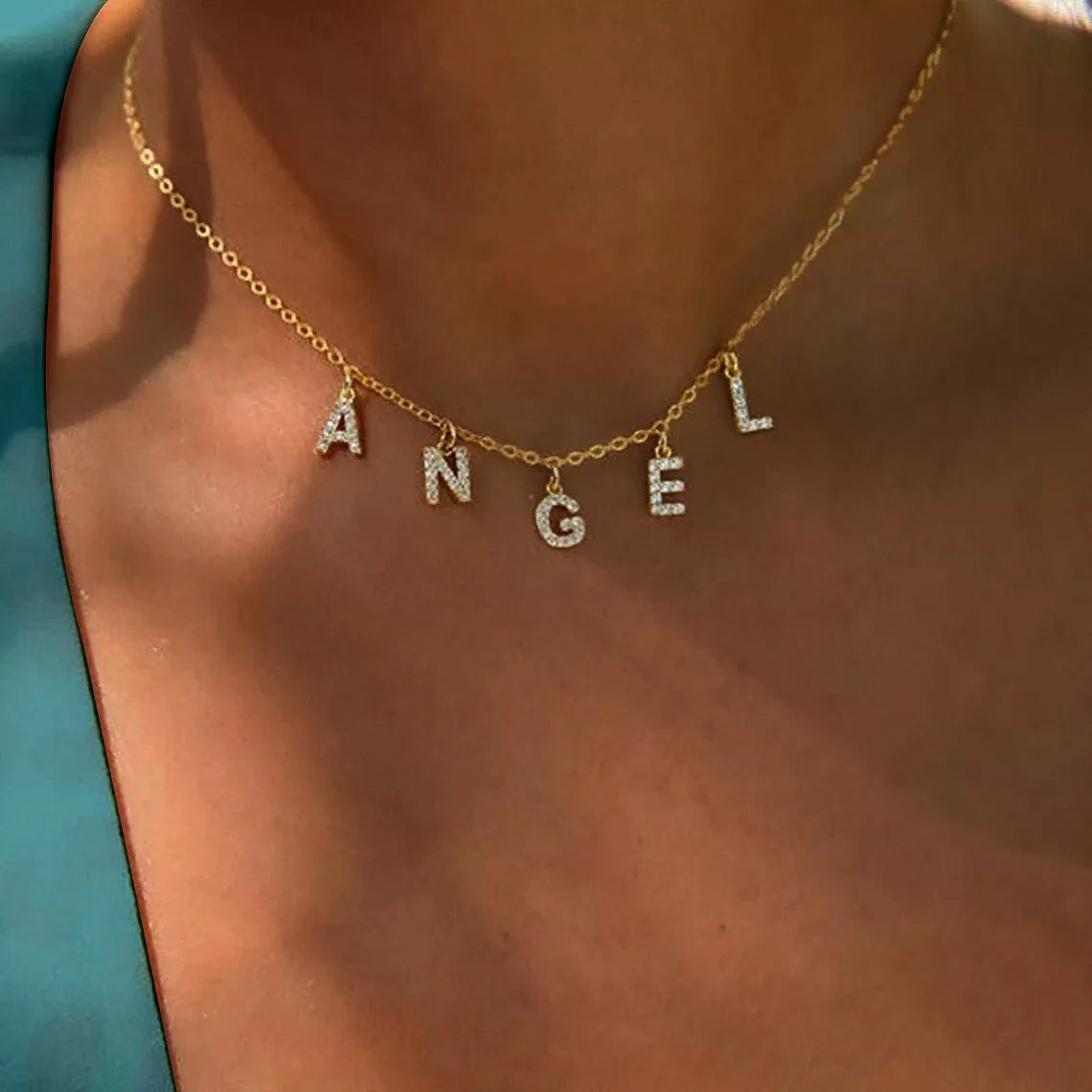 Personalized Initial Stainless Steel Name Necklace